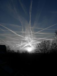 Low angle view of vapor trail in sky