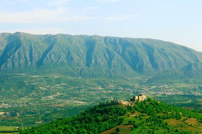 Scenic view of mountains against sky