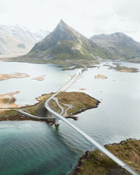 Scenic view of lake and mountains