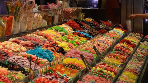 Various candies at store