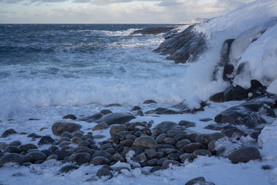 Scenic view of sea waves