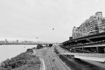 Bridge over river against sky