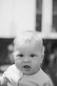 Close-up portrait of cute baby girl