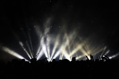 Illuminated lights at night