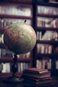 Close-up of stack of books