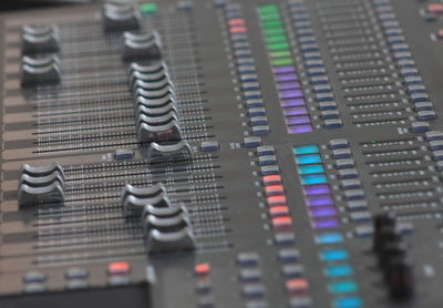 High angle view of sound mixer