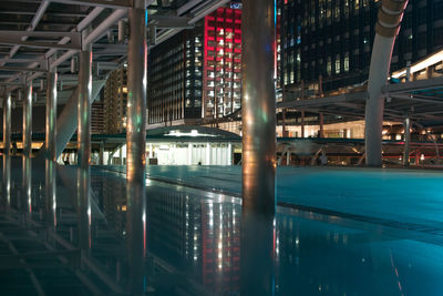 Columns of modern bridge at sathon road