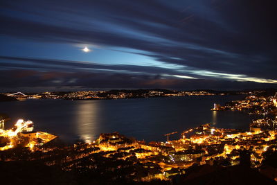 Illuminated city at night