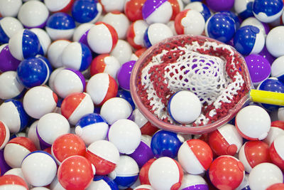 High angle view of multi colored candies