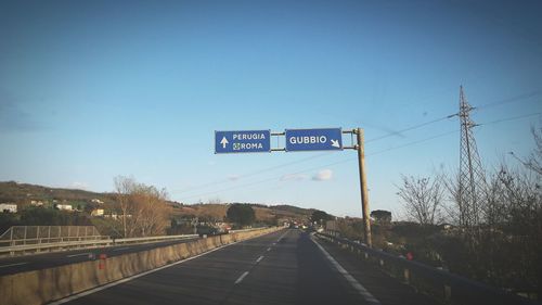 Information sign on road