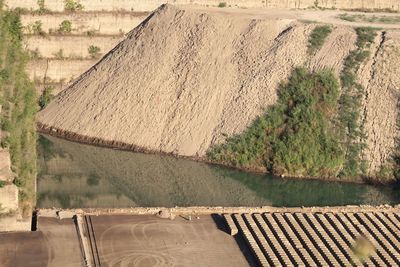 High angle view of dam