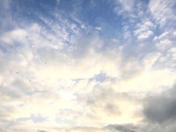 Low angle view of clouds in sky