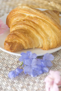 High angle view of bread on table