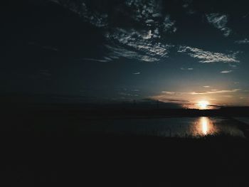 Scenic view of sea at sunset