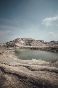 Scenic view of land against sky