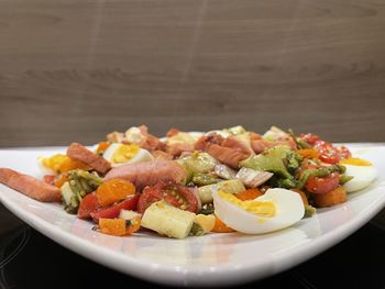 Close-up of meal served in plate