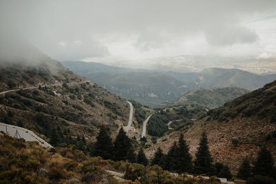 Scenic view of mountains against sky