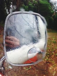 Close-up of reflection on water