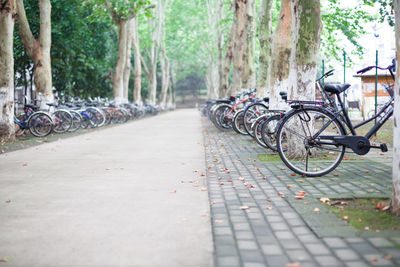 Bicycle parked on footpath