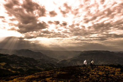 Scenic view of landscape against sky during sunset