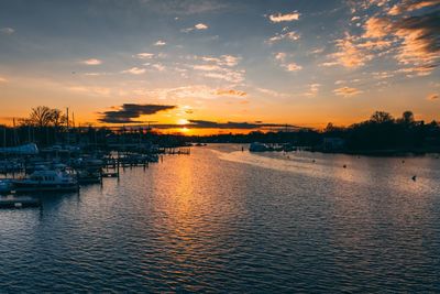 Scenic view of sea during sunset