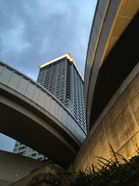 Low angle view of modern building against sky