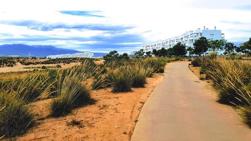 Scenic view of landscape against cloudy sky