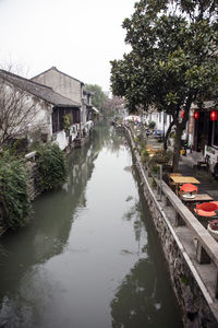 View of canal along buildings