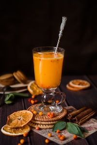 Close-up of drink on table