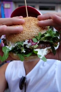 Midsection of man preparing food