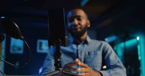 Young man using mobile phone