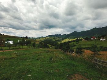 Scenic view of field against sky