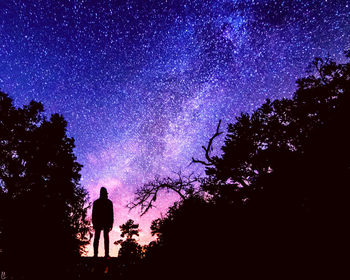 Low angle view of star field against star field
