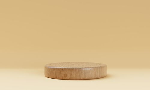 Close-up of wooden table against white background