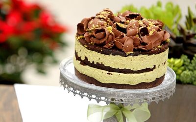 Close-up of cake on table