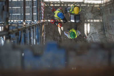 Construction workers on a construction site