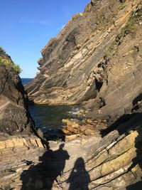 Scenic view of rocky mountains against sky
