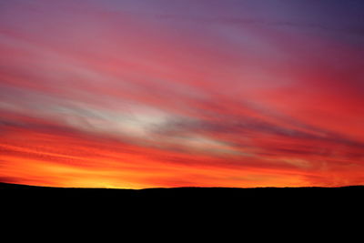 Silhouette of red sky during sunset