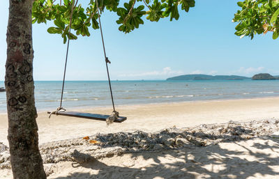 Scenic view of beach against sky
