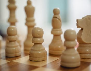 Close-up of chess pieces