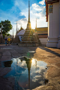 View of temple building against sky