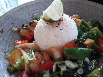 Close-up of vegetables in plate