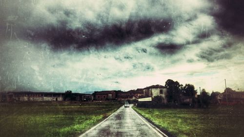 View of storm clouds over landscape