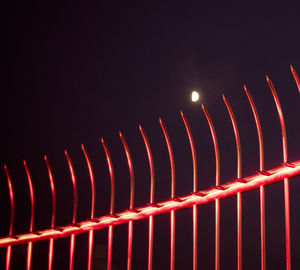 Close-up of red objects on wall