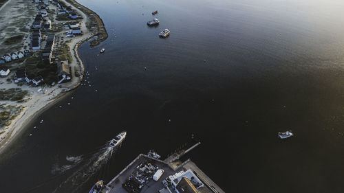 High angle view of water on beach