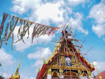 Low angle view of traditional building against sky