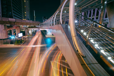 Light trail in city at night