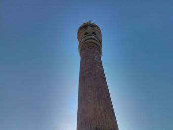 Low angle view of built structure against clear blue sky