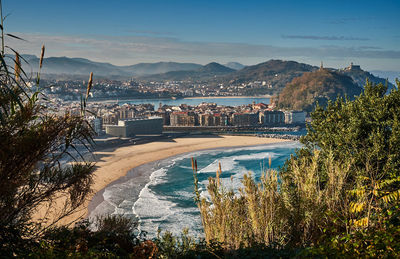 Aerial view of city at waterfront