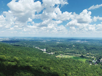 High angle view of landscape against sky